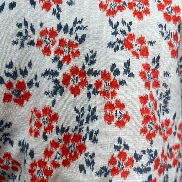 GAP Smocked Midi Dress white Red And Blue Floral Dress Size Medium - Picture 8 of 10